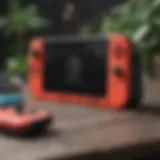 A vibrant Nintendo Switch console showcasing a variety of games