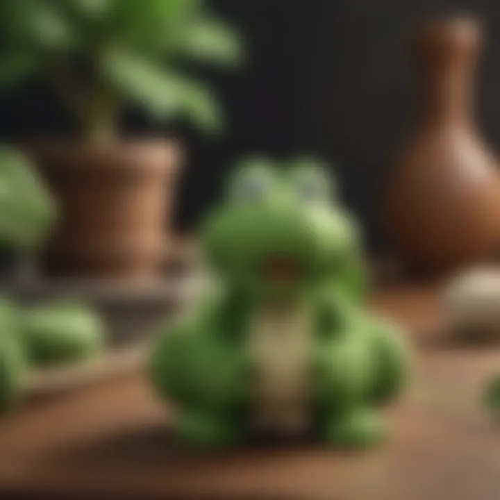 Green Yarn Yoshi Amiibo showcasing intricate details