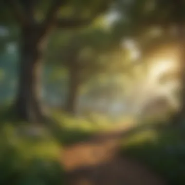 Nature's Embrace in Magical Melody Nature's beauty captured through lush forests and tranquil settings in the game.