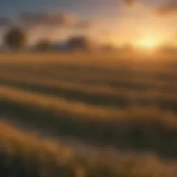 A serene rural landscape showcasing the vibrant fields and crops of Harvest Moon.