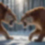 Mammoth and Saber-Toothed Tiger Confrontation