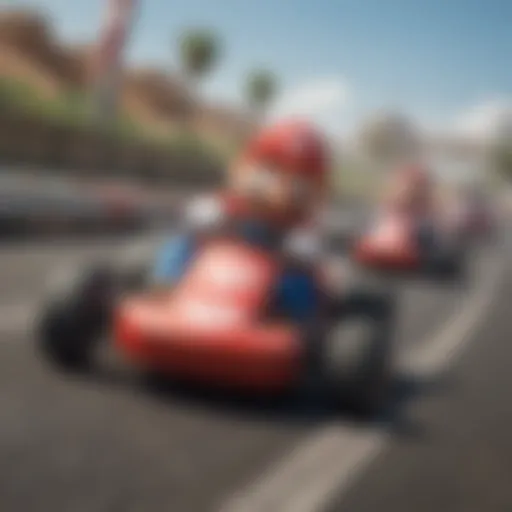 Iconic Mario Kart Characters Racing