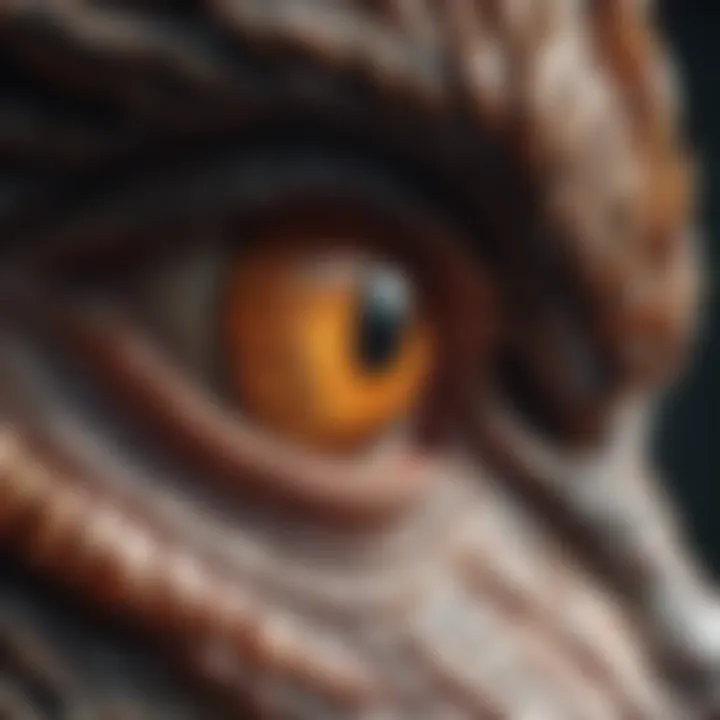 Close-up of a dragon's intimidating gaze