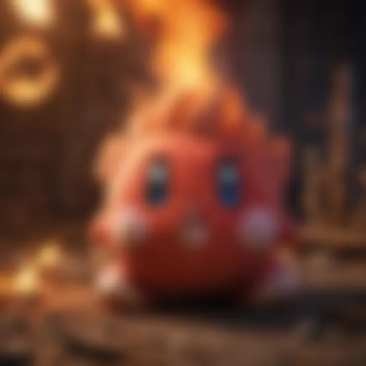 Intricate Details of Fire Kirby Plush