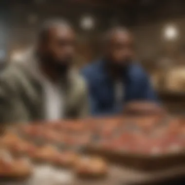 Musical Titans: Icons of the Industry Artistic portrayal of Kanye West and The Game as influential figures in the music industry