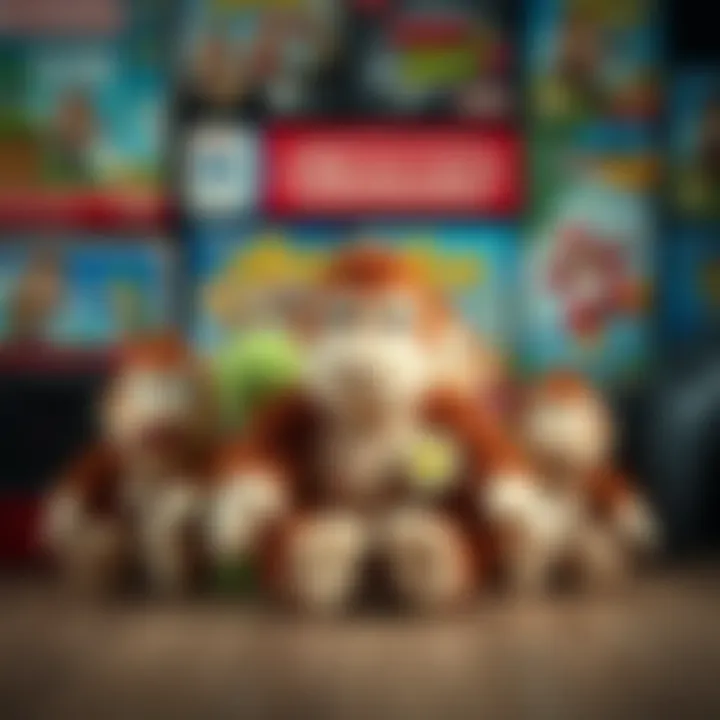 Kong Plush Toys and Their Nintendo Legacy Various Kong plush toys set against a backdrop of Nintendo games