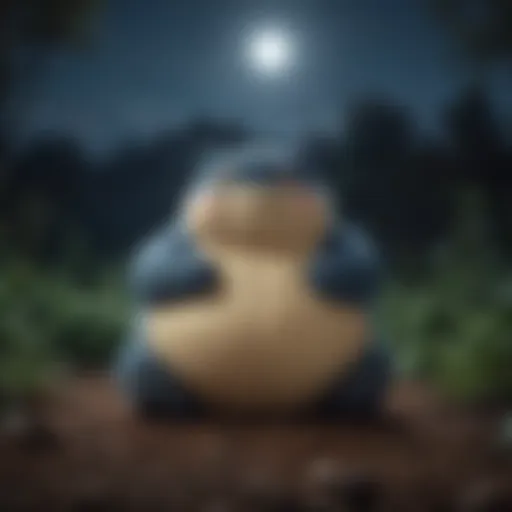 Mystical Snorlax resting under the moonlight