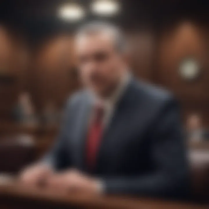 Lawyer in Courtroom Illustration