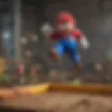 Super Mario jumping over obstacles