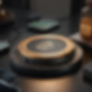 Close-up of the Legend of Zelda wireless charger highlighting charging functionality