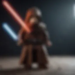 Jedi Master in action wielding a lightsaber