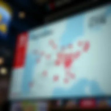 A digital map indicating popular locations for purchasing the Nintendo Switch Lite