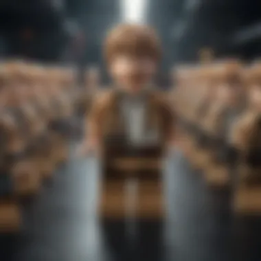 LEGO Luke Skywalker surrounded by a team of rebel minifigures