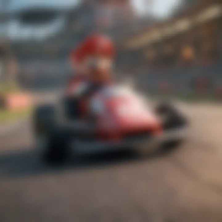 Interactive gameplay session showcasing players engaged with Mario Kart technology.