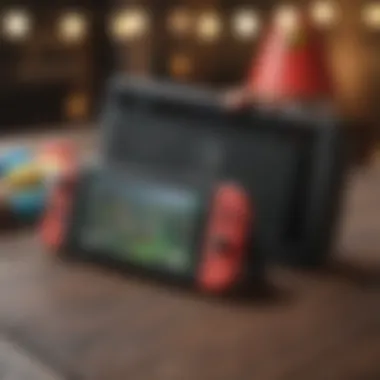 Nintendo Switch console with Mario Party on screen