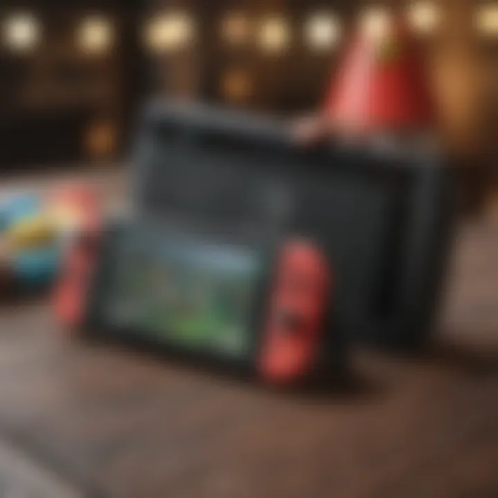 Nintendo Switch console with Mario Party on screen