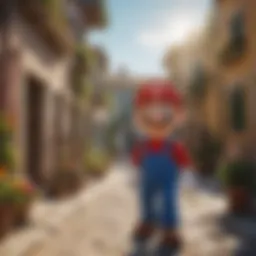 Colorful screenshot of Mario in Isle Delfino