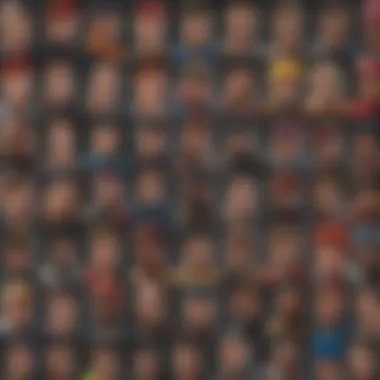 Character selection screen showcasing diverse fighter options