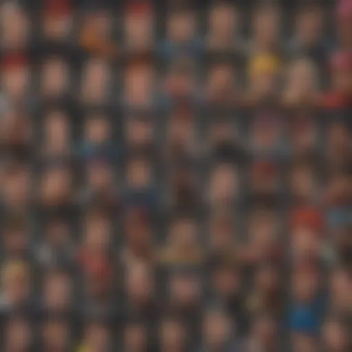 Character selection screen showcasing diverse fighter options