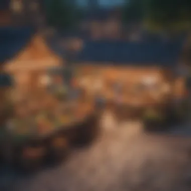 Thriving Marketplace for Trading Strategies A bustling marketplace with villagers trading