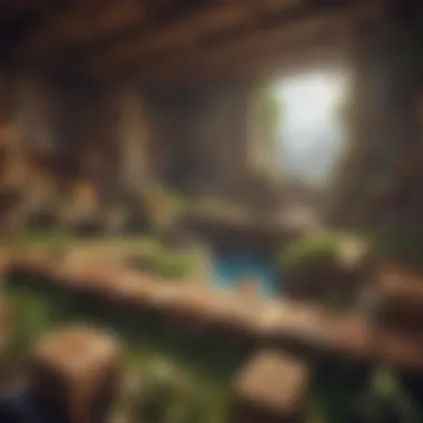 Immersive Minecraft Gameplay Scene An artistic depiction of a Minecraft gameplay scene