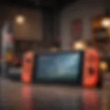 A dynamic display of Nintendo Switch games showcasing popular titles
