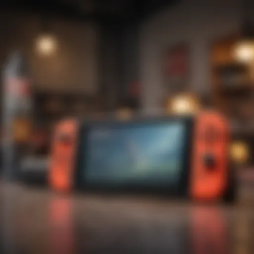 A dynamic display of Nintendo Switch games showcasing popular titles
