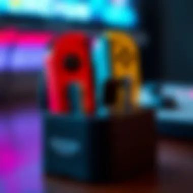 Close-Up on Charger Design and Build A close-up of a Joy-Con charger highlighting its design and build quality.