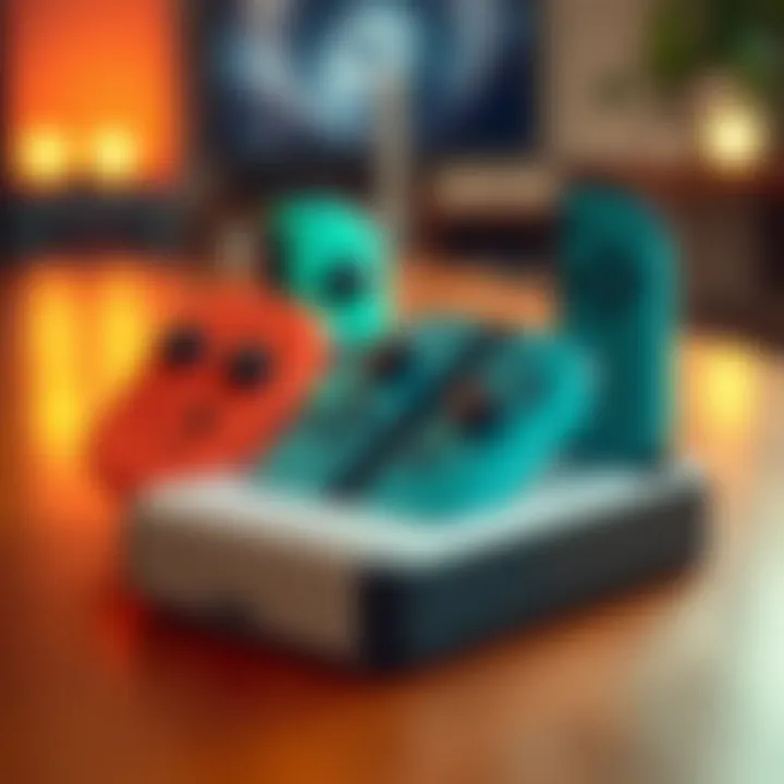 Features of Various Joy-Con Chargers An overview of multiple Joy-Con chargers showcasing their unique features.