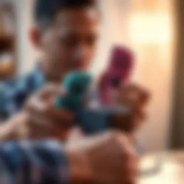 Demonstrating Joy-Con Charger Functionality A user engaging with a Joy-Con charger, demonstrating its functionality.