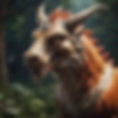Illustration of a mythical creature in a Nintendo game