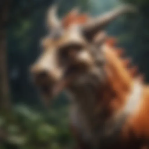 Illustration of a mythical creature in a Nintendo game