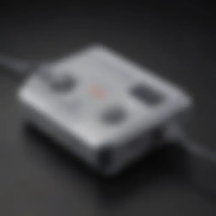 Detailed view of the Nintendo Game Boy Micro charger showcasing its unique design.