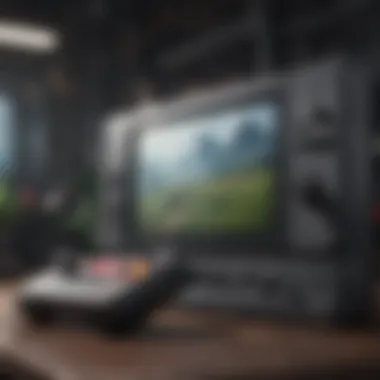 Tech Innovation in Nintendo Gaming Nintendo gaming console on a futuristic background