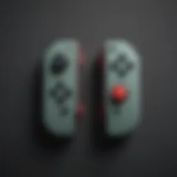 Close-up view of Nintendo Joy-Con controllers highlighting design features