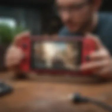 Gaming Enthusiast Engrossed in Nintendo Switch Gameplay