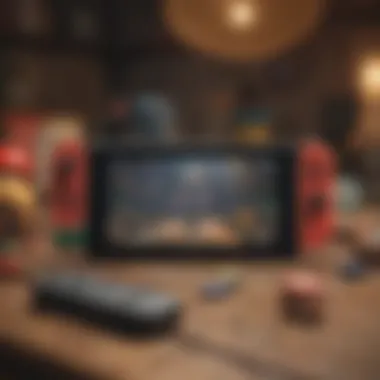 Illustration of Nintendo Switch console with Mario Party game