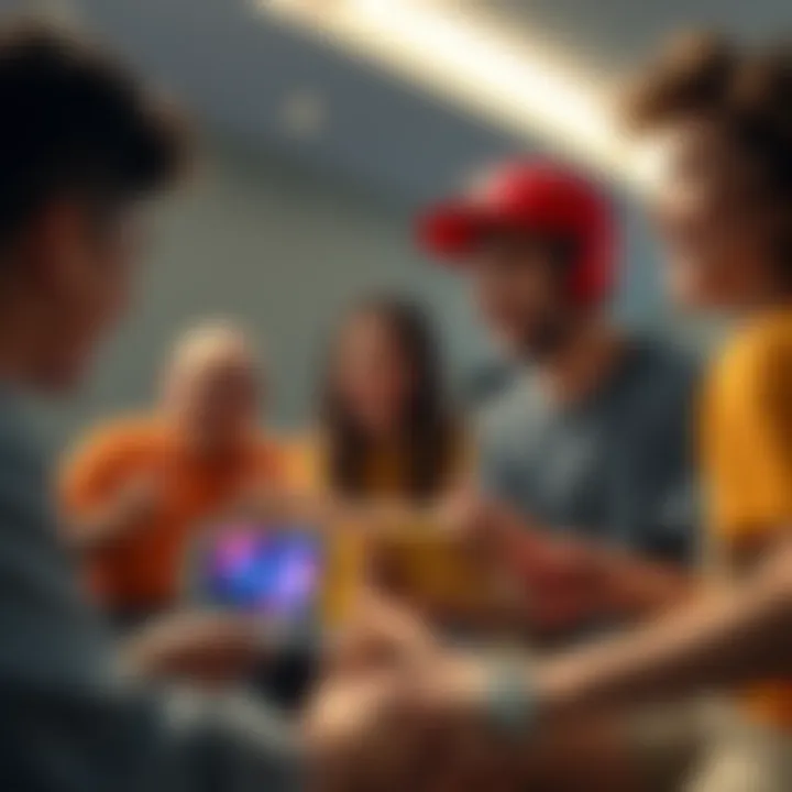 Social Interaction and Multiplayer Fun A group of friends enjoying multiplayer action in a Nintendo Switch game.