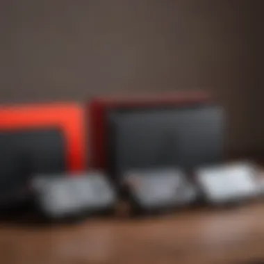 Comparison of various Nintendo Switch OLED carrying cases lined up