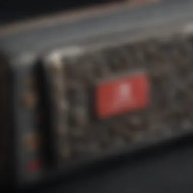 Close-up of intricate detailing on a Nintendo Switch purse