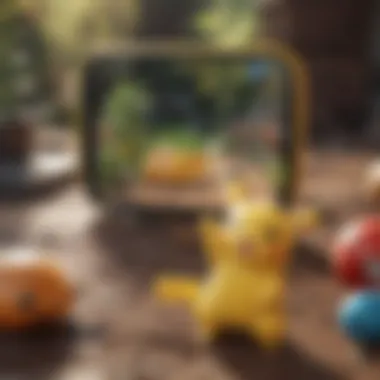 Pokemon Battle on iPhone Illustration of in-game Pokemon battle on iPhone display