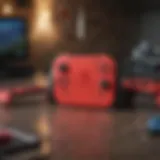 Nintendo Switch console with Joy-Con controllers in vibrant colors