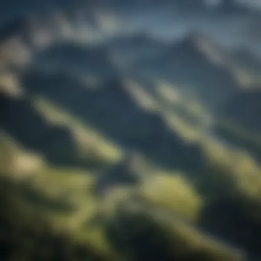 Symphony of Nature: Aerial view of pristine mountain range