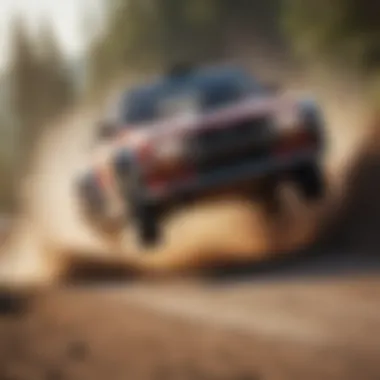 Masterful Drift Maneuver in Racing Rally Rally Car Drifting Through Sharp Turn