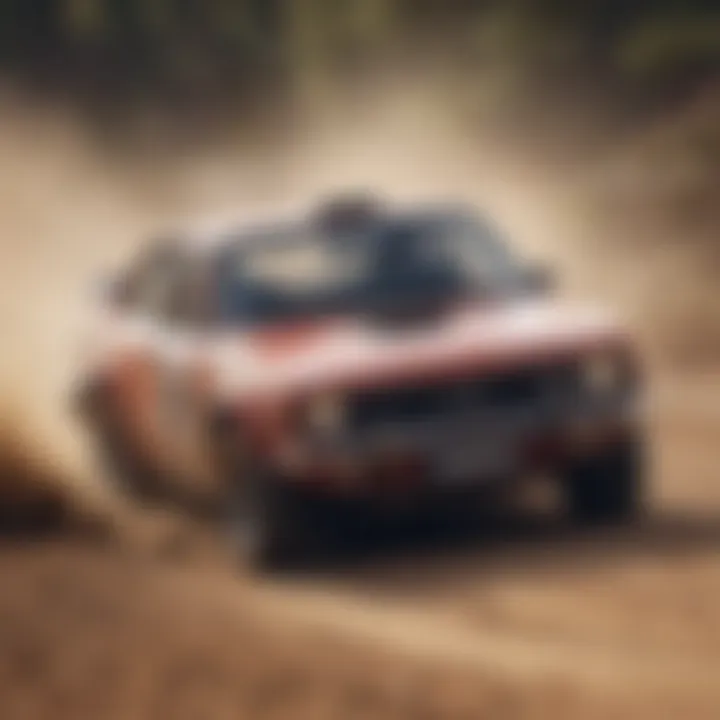 Racing Rally Driver in Action on Dirt Track