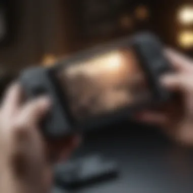 Advanced Technology in Handheld Gaming A close-up view of advanced technology integrated into modern handheld gaming devices.