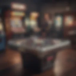 Vintage arcade game table with nostalgic design