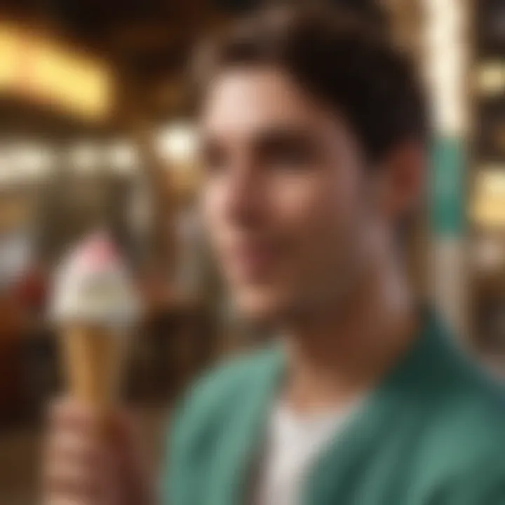 Gaming avatar enjoying a scoop of Robin Ice Cream