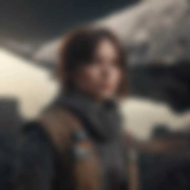 Jyn Erso Facing Star Destroyer