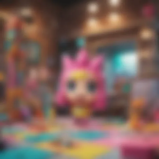 Abstract artwork of Snipperclips characters in a whimsical puzzle setting